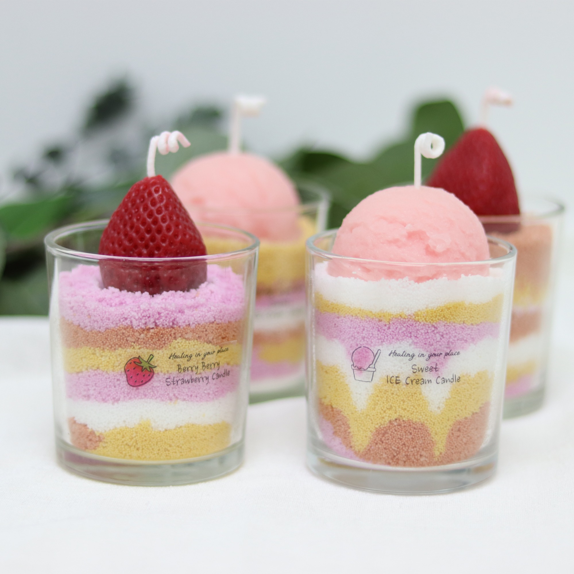 홈 디저트 구슬 아이스크림 양초 캔들만들기 키트 세트 (2개완성)