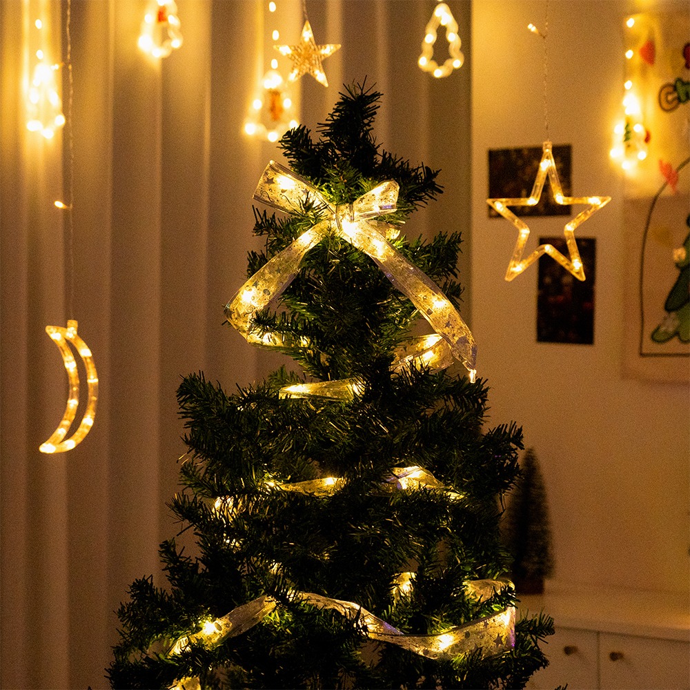 민화샵 크리스마스 LED 리본장식 트리 꾸미기 민화샵 크리스마스 LED 리본장식 트리 꾸미기