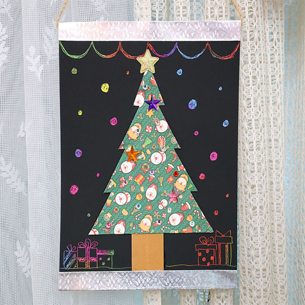 스크래치 페이퍼 크리스마스 트리 포스터 종이접기 만들기 키트(5인용) 스크래치 페이퍼 크리스마스 트리 포스터 종이접기 만들기 키트(5인용)